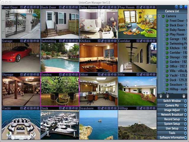 IP camera software which support 64 cameras.